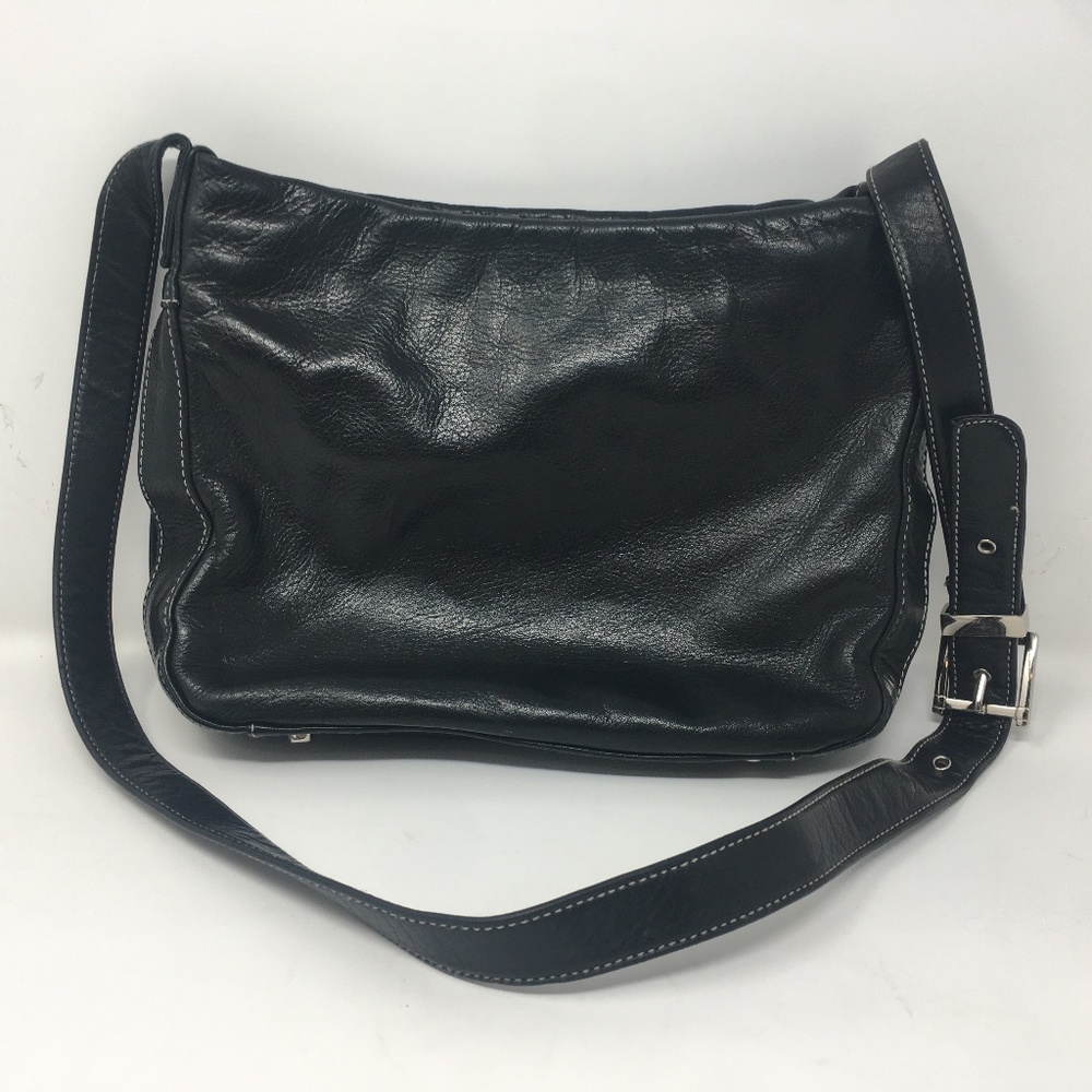 Perlina New York Black Leather Purse Belt Strap